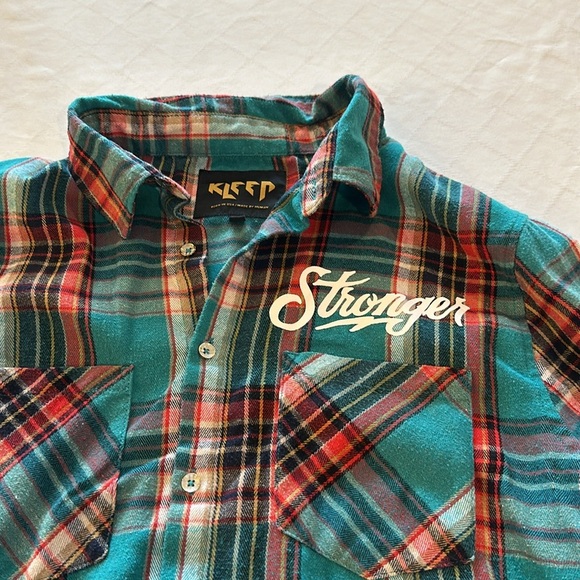 Kleep Premium Flannel Button Down Up Shirt love to Kleep‎ Men’s XL - Picture 3 of 9